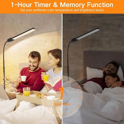 OUTON LED Floor Lamp with Double Head, 18W 1800LM, Super Wide & Bright, Height Adjustable, Remote & Touch Control, Memory Function, Dimmable Standing Lamp for Reading, Working, Sewing, Silver Grey in Kuwait
