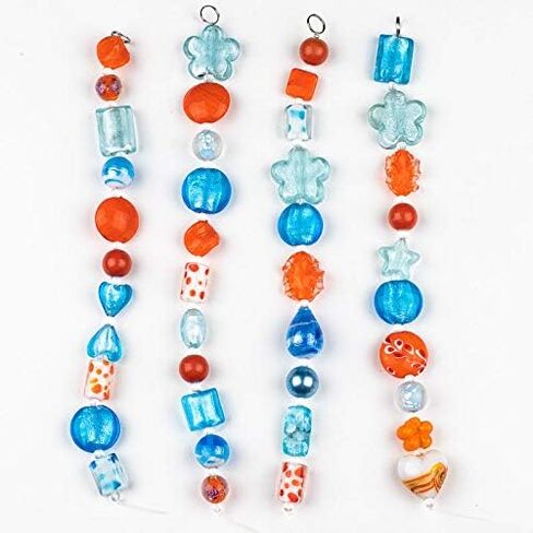 Cherry Blossom Beads Handmade Lampwork Glass – Vibrant Red Mix, 4 Assorted 8-Inch Strands – Perfect for Jewelry Crafting, Bulk Pack in Saudi Arabia