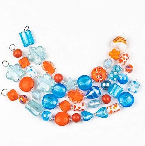 Cherry Blossom Beads Handmade Lampwork Glass – Vibrant Red Mix, 4 Assorted 8-Inch Strands – Perfect for Jewelry Crafting, Bulk Pack in Saudi Arabia