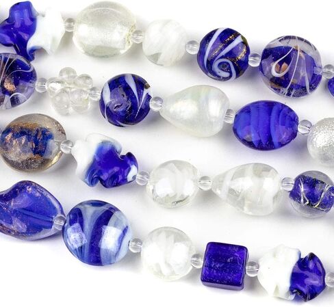 Cherry Blossom Beads Handmade Lampwork Glass – Vibrant Red Mix, 4 Assorted 8-Inch Strands – Perfect for Jewelry Crafting, Bulk Pack in Saudi Arabia