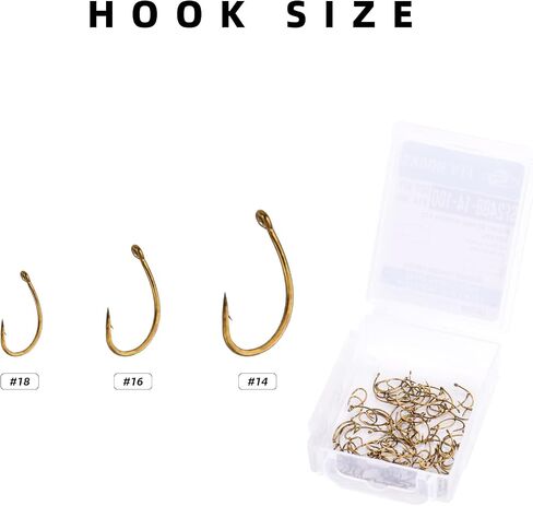SF Fly Tying Hooks Ultra Sharp High Carbon Steel for Nymphs Wet Traditional Dry Streamers Eggs Jig Poppers Emergers Terrestrial Flies with Mini Box 100Pcs in Kuwait