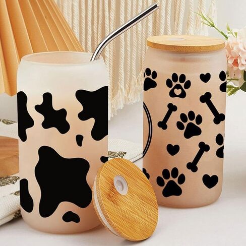 Black UV DTF Cup Wrap,Print Rub On Transfers Decorative Stickers for Glass Wrap Cup Glass Coffee Cups Decals DIY Bottle Crafts,Iron-on Transfers Trim and Embellishments (Leopard Print1) in Saudi Arabia