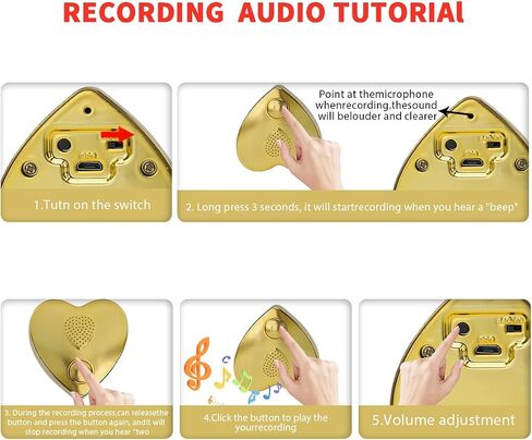 16min Voice Recorder, USB Downloadable Sound Recorder Chips Module for Stuffed Animals, Mother's Day Valentine's Day Christmas Plush Toy,Manual DIY Creative Sound Presents for Boys, Girls (Gold) in Kuwait