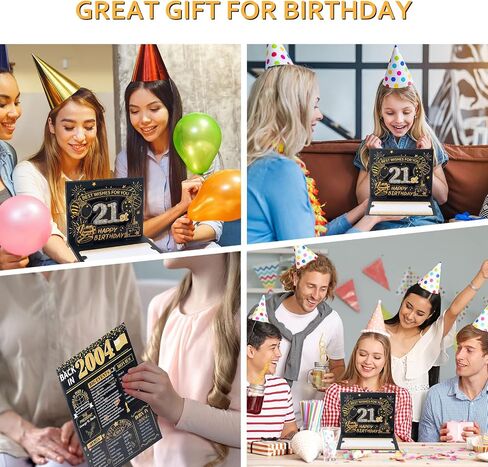 HOMANGA 21st Birthday Card, 3D Pop Up 21 Bday Card for Men Women, Back in 2004 Cards with Envelope, 21st Birthday Gifts for Him, Her, Friend (Black Gold) in Saudi Arabia