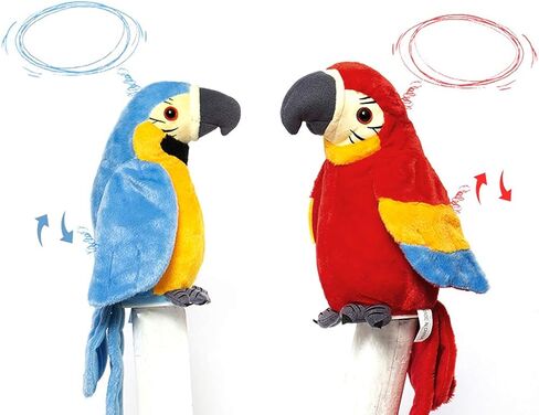 Clobeau Talking Parrot Toy Macaw Parrot Plush Stuffed Toys Animal Plush Toy Repeat What You Say Stuffed Parrot Pet Toy Plush Buddy Parrot Bird Doll Big Bird Stuffed Plush Animal Stuffed Parrot in Saudi Arabia