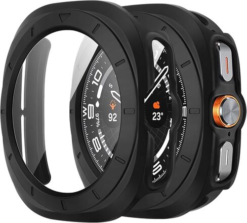 Amizee 2 Pack Screen Protector Case Compatible with Samsung Galaxy Watch 5/Galaxy Watch 4 Case 40mm, with Built-in Screen Protector Hard PC Ultra Thin Anti-Scratch Protective Cover (Rose Gold/Clear) in Kuwait