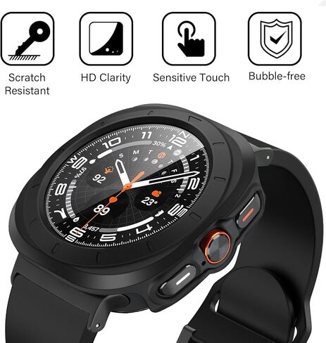 Amizee 2 Pack Screen Protector Case Compatible with Samsung Galaxy Watch 5/Galaxy Watch 4 Case 40mm, with Built-in Screen Protector Hard PC Ultra Thin Anti-Scratch Protective Cover (Rose Gold/Clear) in Kuwait