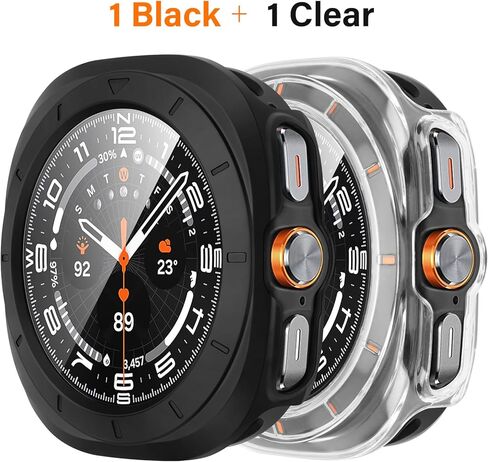 Amizee 2 Pack Screen Protector Case Compatible with Samsung Galaxy Watch 5/Galaxy Watch 4 Case 40mm, with Built-in Screen Protector Hard PC Ultra Thin Anti-Scratch Protective Cover (Rose Gold/Clear) in Kuwait