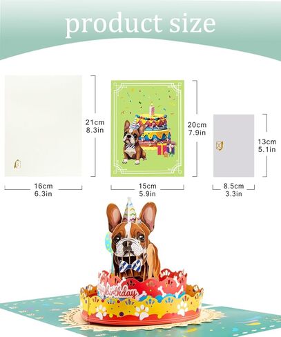 بطاقة عيد ميلاد فرنسية رائعتين من المنبثقة - تحية ثلاثية الأبعاد لحفلة الكلاب لعشاق الكلاب ، ابنة ، أخت ، زوجة ، أمي ، عمة ، وأكثر من ذلك in Kuwait