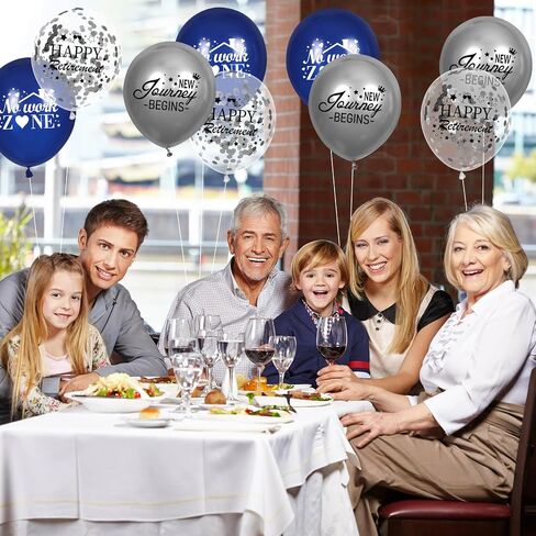 Happy Retirement Balloon 50 Pcs Navy Blue Sliver Retirement Party Decorations Balloons New Journey Begins Retirement Balloons for Women Men Office Retirement Farewell Party Supplies in Kuwait