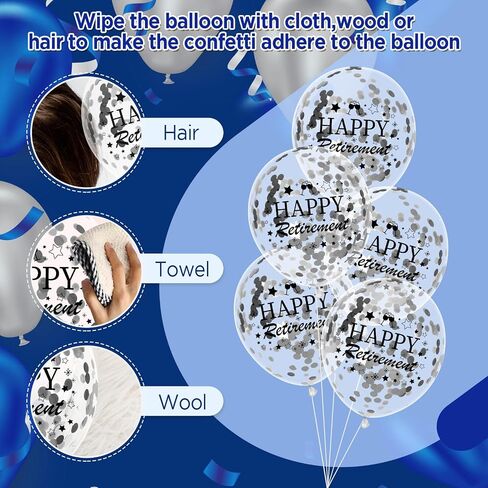 Happy Retirement Balloon 50 Pcs Navy Blue Sliver Retirement Party Decorations Balloons New Journey Begins Retirement Balloons for Women Men Office Retirement Farewell Party Supplies in Kuwait