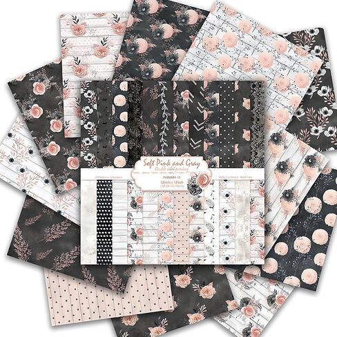 ورقة سجل القصاصات 12x12 بوصة ، 24 ورقة DIY اوريغامي الحرف الزخرفية ، طباعة مزدوجة الجوانب ، ألبوم الصور ورقة خالية من الخشب لبطاقة التغليف صنع الألبوم الكولاج ألبوم (أبيض) in Kuwait