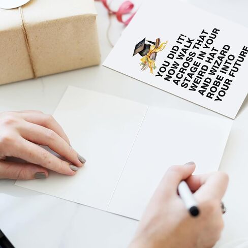 Funny Graduation Card for Him Her, High School College Grad Card, Happy Graduation Gift, Walk Across In Your Weird Hat and Wizard Robe in Saudi Arabia