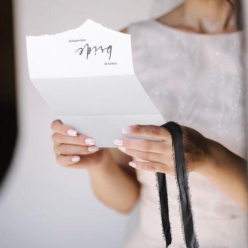 Set of 2 Wedding Day Cards to My Mom and Dad with Black Chiffon Ribbon, a Note to My Mom and Dad on My Wedding Day in Saudi Arabia