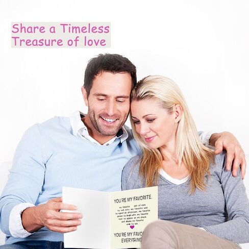 Anniversary Card for Wife/Husband - Funny Valentine's Day Gifts for Couples, 7x5 Inch Romantic Birthday Card with Yellow Envelope (Write Your Own Love Message) (My favorite) in Saudi Arabia