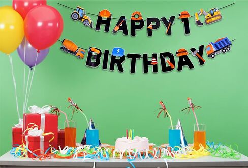 Pre-Strung Construction 3rd Birthday banner for Construction Birthday Party Supplies - NO DIY - 3rd Construction Party Decorations（1st-5th） in Saudi Arabia