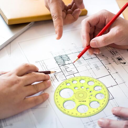 cobee 2 Packs Circle Template for Drawing, Plastic Circle Stencil Drawing Templates for Painting, Large and Small Size Drawing Round Tools for School Office Supplies(Yellow) in Saudi Arabia