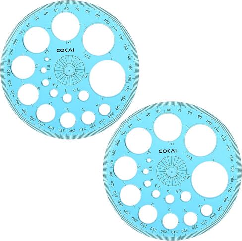 cobee 2 Packs Circle Template for Drawing, Plastic Circle Stencil Drawing Templates for Painting, Large and Small Size Drawing Round Tools for School Office Supplies(Yellow) in Saudi Arabia