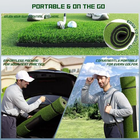 سجادة جولف سميكة - سجادة ضرب جولف ممتازة مقاس 60.96 سم × 40.64 سم للتقطيع والقيادة - عشب عشبي واقعي، قاعدة غير قابلة للانزلاق - مثالية للتمرين الداخلي والخارجي - مثالية للرجال والنساء والأطفال in Kuwait
