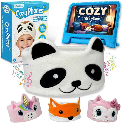 سماعات أذن لاسلكية للأطفال الصغار من كوزي فون، سماعات بلوتوث للأطفال، تحديد آمن لمستوى الصوت - سماعات رأس مدرسية سلكية للأطفال مع حقيبة حمل - أساسيات السفر بالطائرة للأطفال الصغار للأولاد والبنات - ثعلب in Kuwait