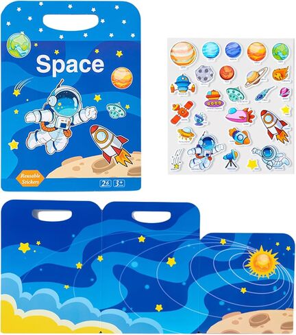 3D Oceans Sticker Book for Toddlers Cute Puffy Decals Learning Quiet Book for Kids Removable Foam Sensory Educational Stickers for 3+ Years Boys Girls Reward Gifts in Saudi Arabia
