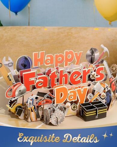 Fathers Day Pop Up Card - Funny Happy Father’s Day Tool Theme 3D Greeting Card with Envelope and Blank Note for Dad Husband Grandpa Step Dad Men Him, from Son Wife Daughter Kids, FIX IT in Saudi Arabia