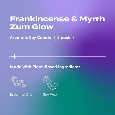 Zum Glow Soy Candle - Lavender Blends - Lavender, Lavender-Mint, Frankincense-Lavender - 7 oz (3 Pack) in Saudi Arabia