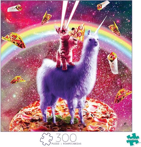 Buffalo Games - James Booker - Laser Llama Kitty - 300 Piece Jigsaw Puzzle for Adults -Challenging Puzzle Perfect for Game Nights - Finished Size is 21.25 x 15.00 in Saudi Arabia