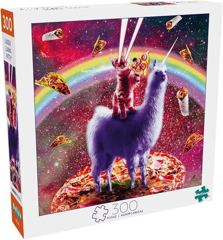 Buffalo Games - James Booker - Laser Llama Kitty - 300 Piece Jigsaw Puzzle for Adults -Challenging Puzzle Perfect for Game Nights - Finished Size is 21.25 x 15.00 in Saudi Arabia
