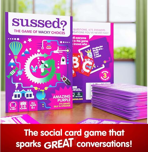 SUSSED The Wacky ‘What Would You Do?’ Card Game - Stocking Stuffer for Teens, Boys, Girls - Social Fun for Kids Ages 10+ & Adults - Great Conversation Starter - Cool Blue Deck in Kuwait