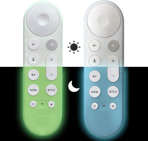 Silicone Case Cover for Google TV Streamer (4K) Voice Remote 2024 - Protective (Anti-Slip) Shockproof Lightweight Remote Cover, Glow in The Dark - Blue in Kuwait