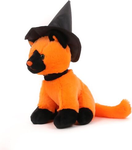 Aliens Spooky Halloween Witch Cat Stuffed Animal - Adorable & Cuddly Plush Toy - Perfect Halloween Decor & Gift - Limited Edition Collectible 7 inch Orange Witch in Kuwait