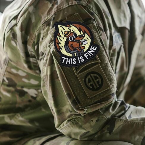 6 PCS Funny Patches, Tactical Military Morale Patch with Hook Fastener Backing, Cute Applique Accessories for Backpacks, Vests, Jackets, Jeans, Hats (This is Fine Dog) in Kuwait