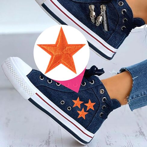 30 PCS Blue Star Iron on Patches ، Sew Sew Sewed On Star Patches ، بقع زين مطرزة للملابس ، الحقائب ، القبعات ، الجينز in Saudi Arabia