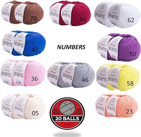 10 كرات الجينز الجينز مع مجلة Amigurumi 55 ٪ من القطن 45 ٪ من الرياضة الراقية 2 أكريليك غزل القطن الحياك in Kuwait