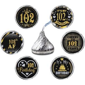 Years Old Happy Birthday Round Candy Sticker - 13rd Birthday Party Decor-Black Gold - Round Candy Sticker Party Favors - Labels Fit Chocolate Candy.5 Sheet of 150(13)