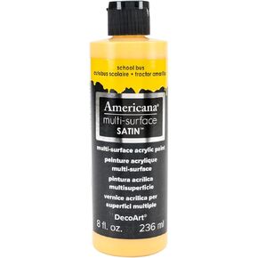 DecoArt Americana Multi-Surface Satin Acrylic Paint, 8-Ounce, School Bus