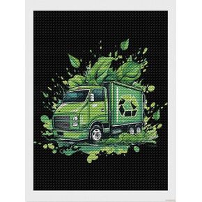 Hmdiimge Garbage Trash Trash Trucks 5D Diamond Art Paint