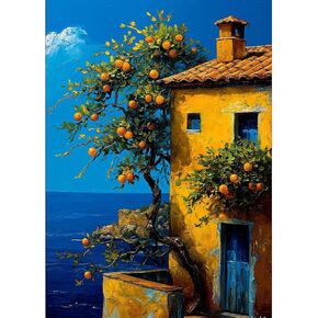 Qenspe Diamond Painting Kits للبالغين ، وشجرة المنازل والشجرة الكاملة الحفر الماس Diamond Diamond Dots Paints للمبتدئين ، Round 5D DIY Arts and Home Wall Decor 12x16inch