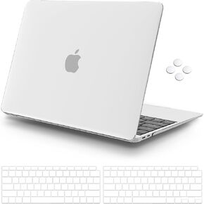 iCasso Compatible with MacBook Air 13 inch Case 2021-2018 Release A2337/A1932/A2179, Hard Shell Case Cover and Keyboard Cover Only for MacBook Air 13'' with Touch ID Retina Display,Clear