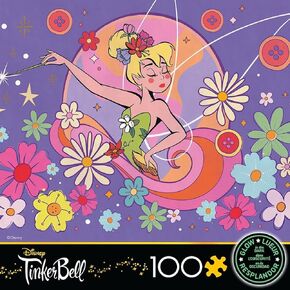 Ceaco - Disney - Tinker Bell - Flower Magic - Glow in The Dark - 100 Piece Jigsaw Puzzle