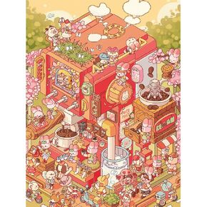 Pintoo Jigsaw Puzzles 1200 Piece for Adults - Memeko - Coffee Studio Beautiful Plastic Puzzle for Home Decor Zero Dust Easy Storage [H3589]