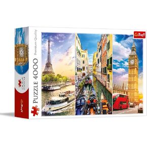 رحلة Trefl حول أوروبا 4000 قطعة Jigsaw Puzzle Red 54 "x38" طباعة ، أحجية DIY ، المرح الإبداعي ، اللغز الكلاسيكي للبالغين والأطفال من عمر 15 عامًا