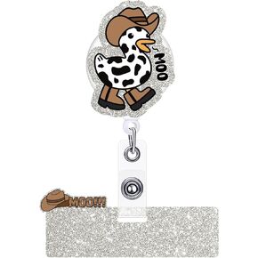 بكرة شارة مضحكة قابلة للسحب مع حامل شارة Topper opossum acrylic badge accessories for Nurse Doctor Student Office عامل