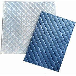 Arbuya 3d Diamond Square Square Encluping Jolders لصنع البطاقات ، 3 D خلفية منقوشة مجلد DIY المجلدات الحرف الحرف الإستنسل لتصوير ألبوم صور القصاصات 6 "x6"