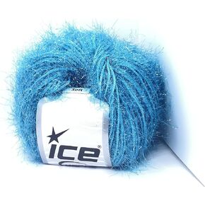 Sparkle Soft Turquoise - Ice Yarns Metallic Lurex Nylon Eyelash Yarn 50gr 153yds