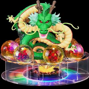لعبة Shenron Children's التي تحتوي على 1pcs 17 سم Shenron +7pcs 4.3 سم الكرات +Disced Disc +مربع الهدايا يمكن استخدامها لديكور المنزل وهدايا أعياد الميلاد ولعبها. ، التنين