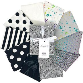 Tula Pink Saturday Stash Colors Graphite 10 Fat Quarters Freespirit Fabrics