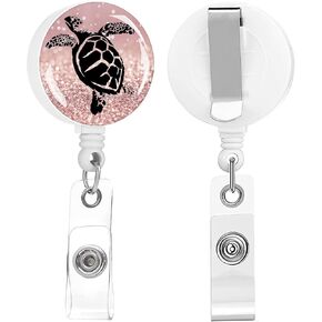 Badge Reels Retractable,Id Badge Holders Retractable,Badge Clips Retractable ID Card Holder for Teacher, Student, Office Worker(Purple Dog Paw)