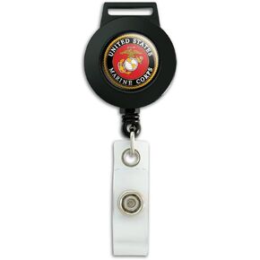 Marines USMC Emblem Black Yellow Red Red رسميًا مرخصًا من الحبل القابل للسحب